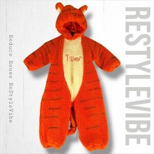 THE DISNEY STORE Youth Unisex Size 2T-4T Costume Tigger Fleece Vintage Toddler